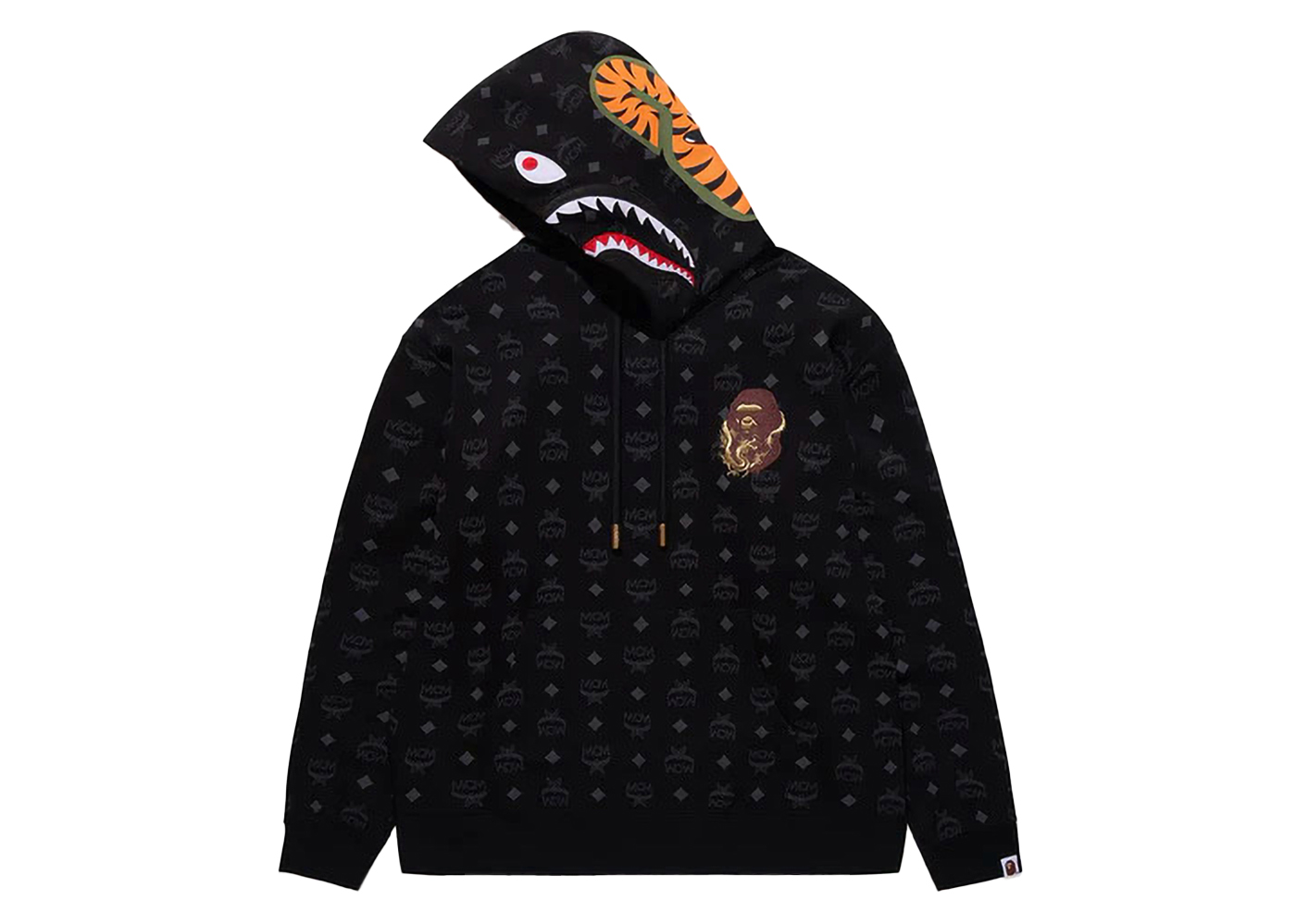 BAPE x MCM Shark Pullover Hoodie Black