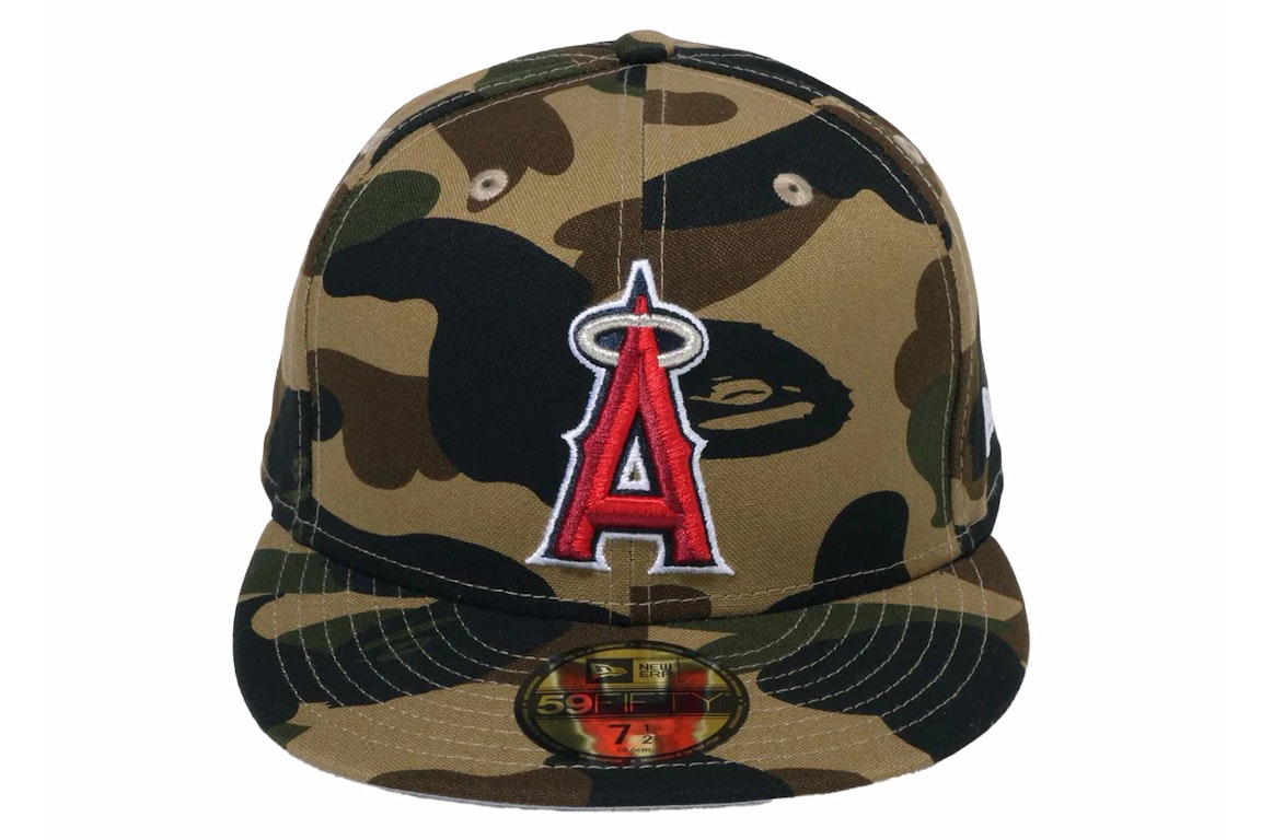 Pre-owned Bape X Mlb New Era Angels 59fifty Fitted Cap Green