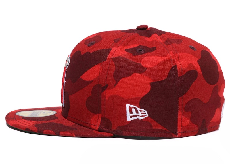 BAPE x MLB New Era Angels 59Fifty Fitted Cap Red