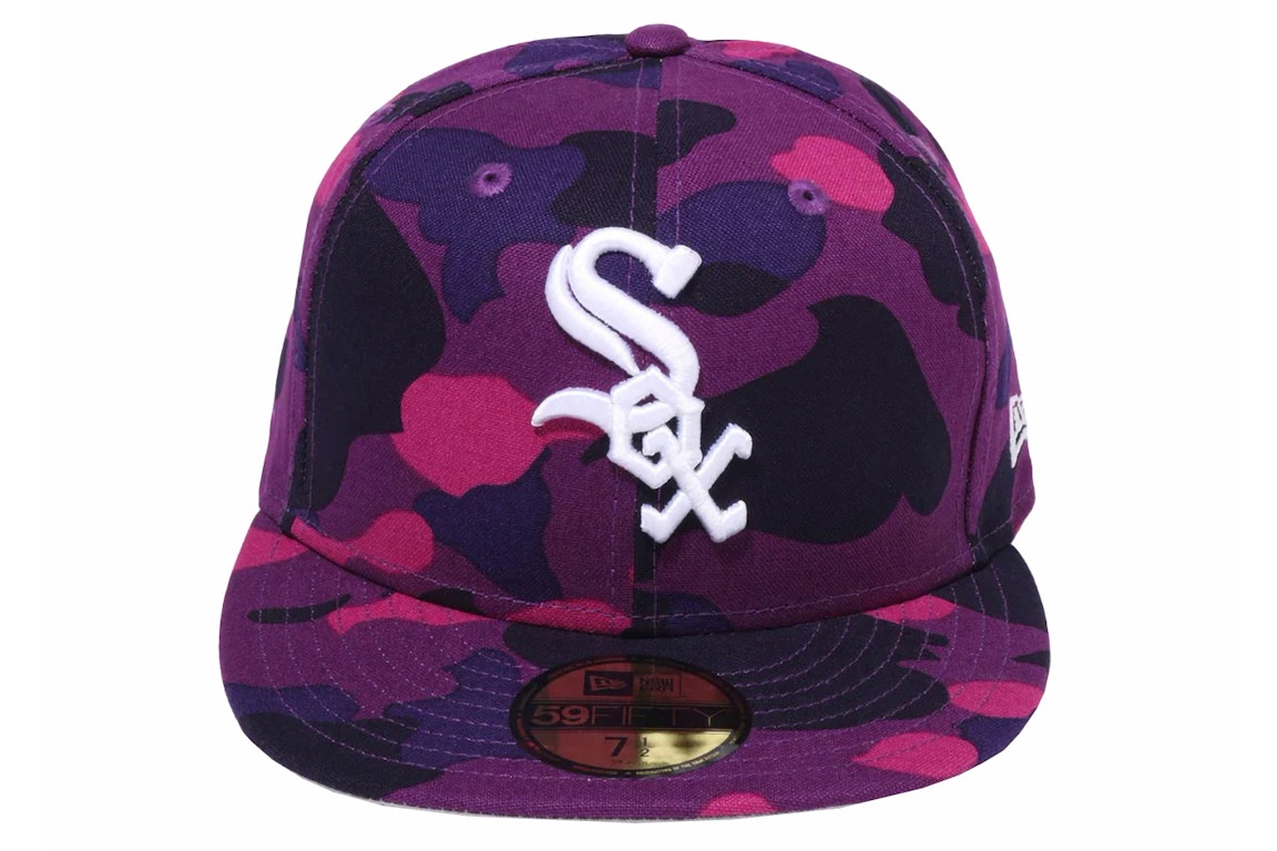 Pre-owned Bape X Mlb New Era White Sox 59fifty Fitted Cap Purple
