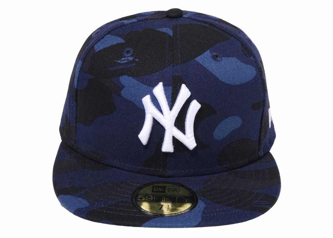 Pre-owned Bape X Mlb New Era Yankees 59fifty Fitted Cap Navy
