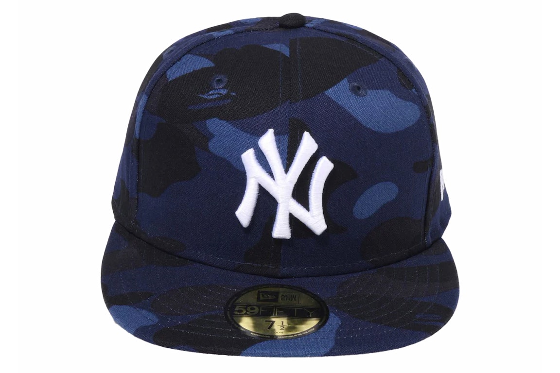 Pre-owned Bape X Mlb New Era Yankees 59fifty Fitted Cap Navy