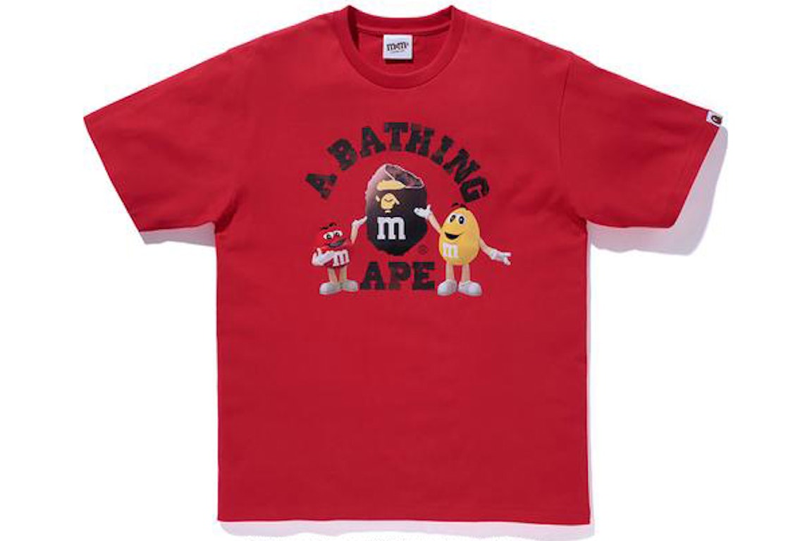 Pre-owned Bape X M&m's College Tee Red