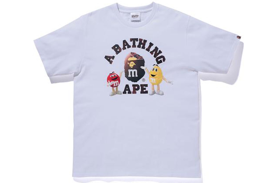 Pre-owned Bape X M&m's College Tee White