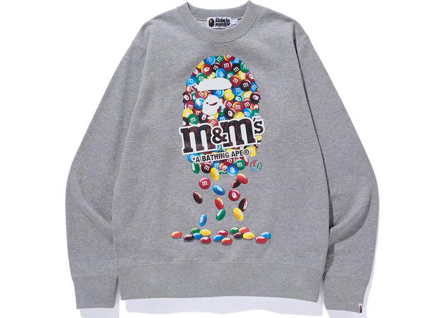 BAPE x M&M's Mens College Pullover Hoodie Red