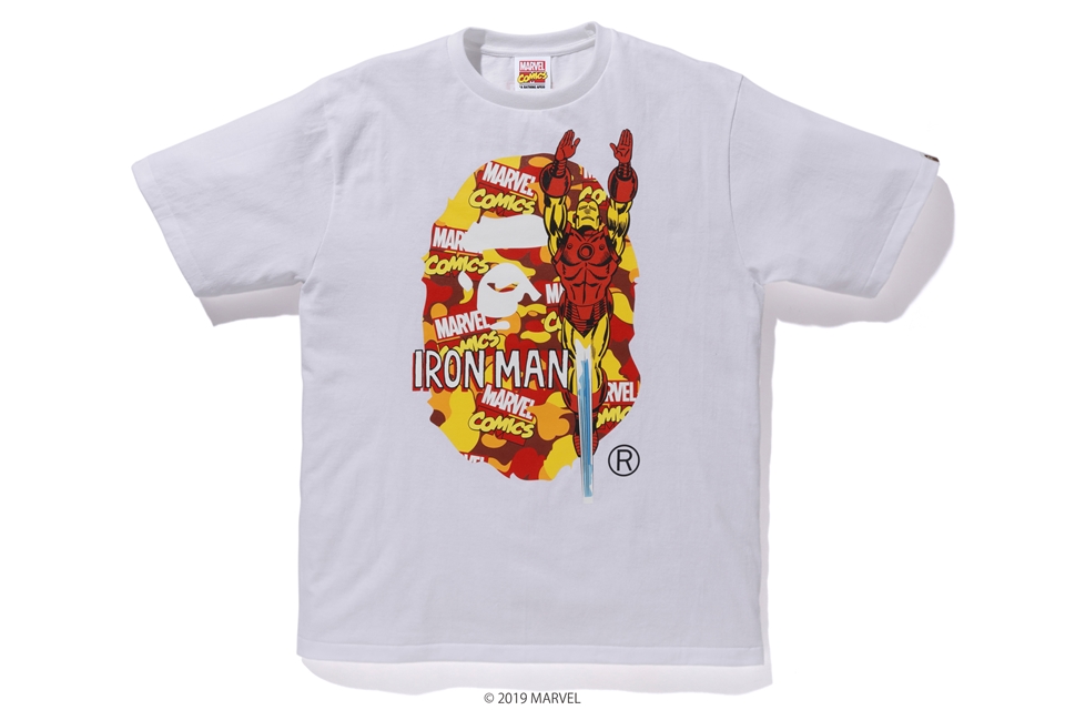 BAPE x Marvel Camo Iron Man Tee White Men's - SS19 - US