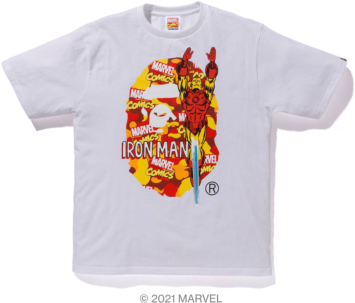 BAPE x Marvel Comics Camo Iron Man Tee White - SS21