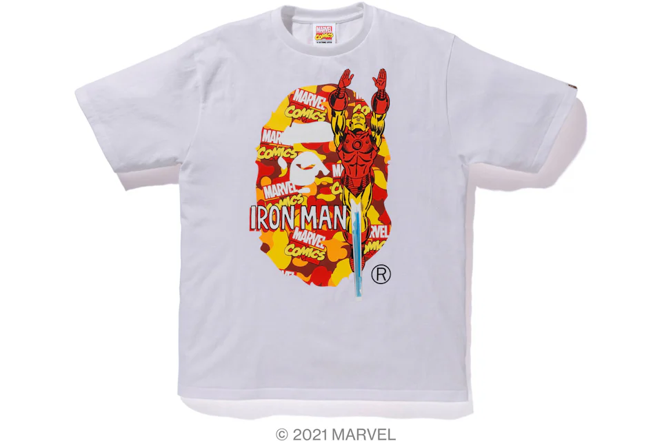 BAPE x Marvel Comics Camo Iron Man Tee White