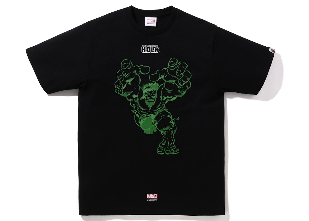Pre-owned Bape X Marvel Comics Hulk T-shirt Black
