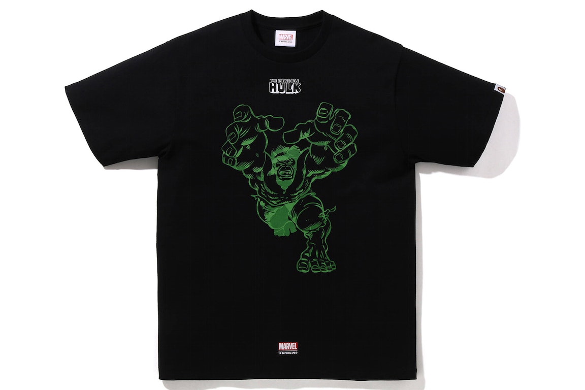 Pre-owned Bape X Marvel Comics Hulk T-shirt Black