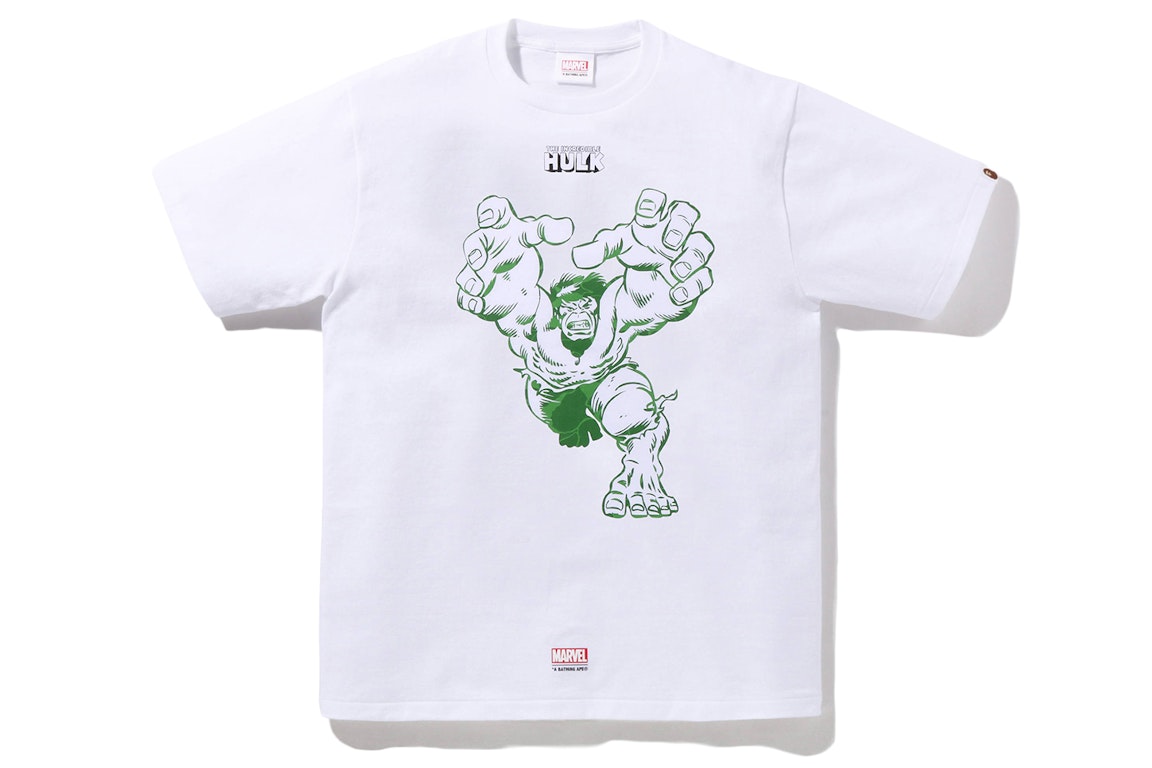 Pre-owned Bape X Marvel Comics Hulk T-shirt White