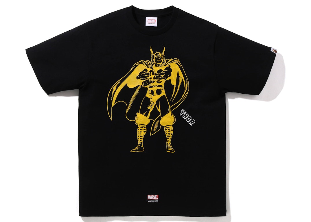 Pre-owned Bape X Marvel Comics Thor T-shirt Black