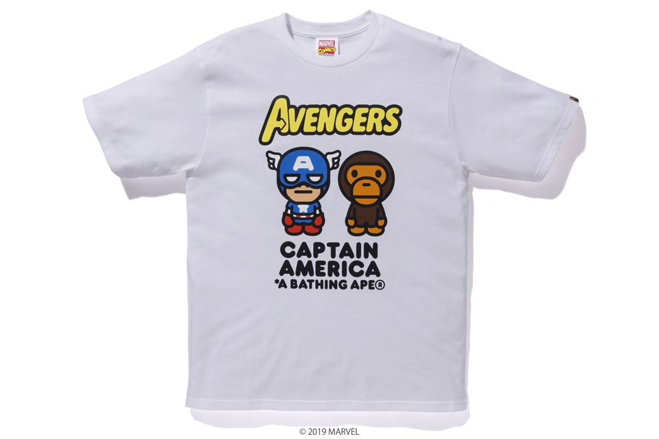 BAPE x Marvel Milo Captain America Tee White Men's - SS19 - US