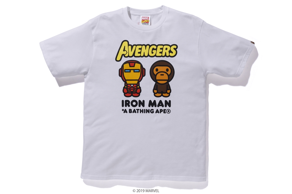 BAPE x Marvel Milo Iron Man Tee White Men's - SS19 - US