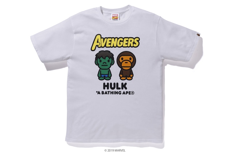 BAPE x Marvel Milo The Hulk Tee White Men's - SS19 - US