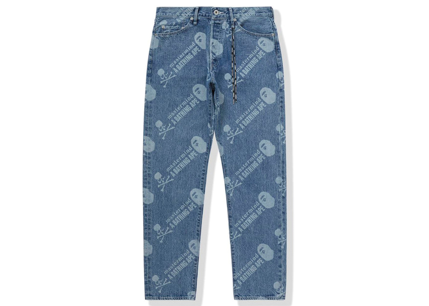 BAPE x Mastermind Washed Denim Pants Blue Indigo Men's - FW22 - US