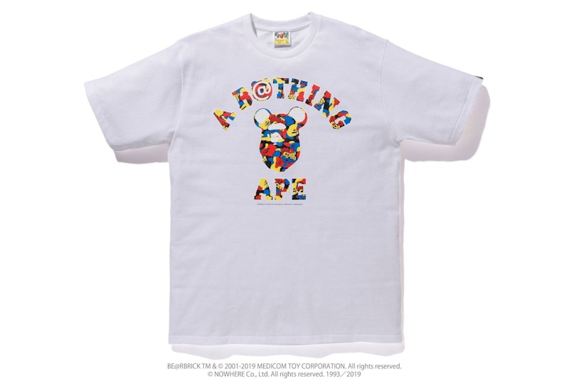 BAPE x Medicom Toy Camo College Tee White Men's - FW19 - US