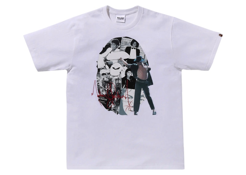 BAPE x Michael Jackson Album Jacket Ape Head Tee White Men's 