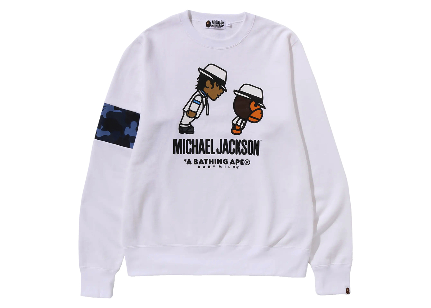 BAPE x Michael Jackson Baby Milo Crewneck White Men's - FW23 - US