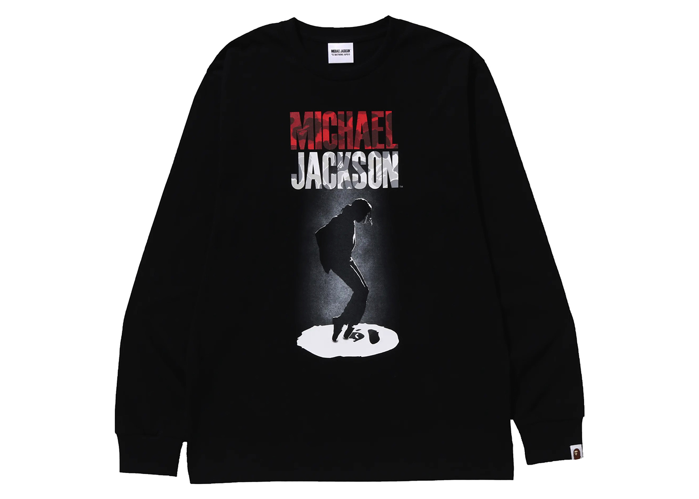 BAPE x Michael Jackson L/S Tee Black Men's - FW23 - US