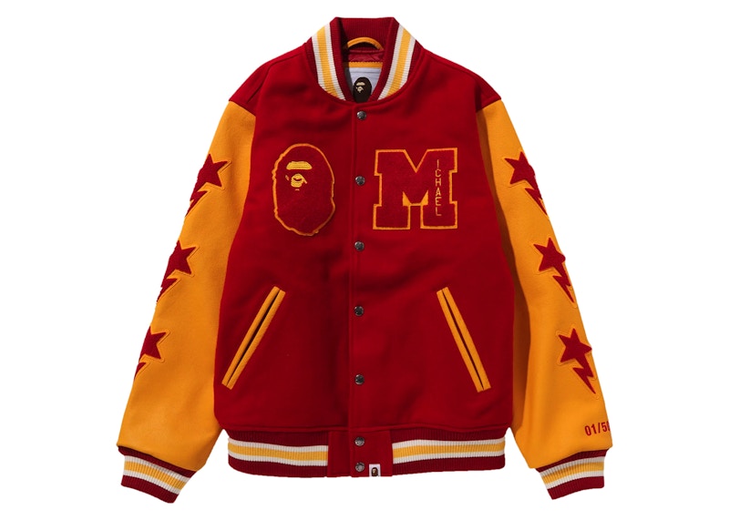 BAPE X MICHAEL JACKSON VARSITY JACKET M