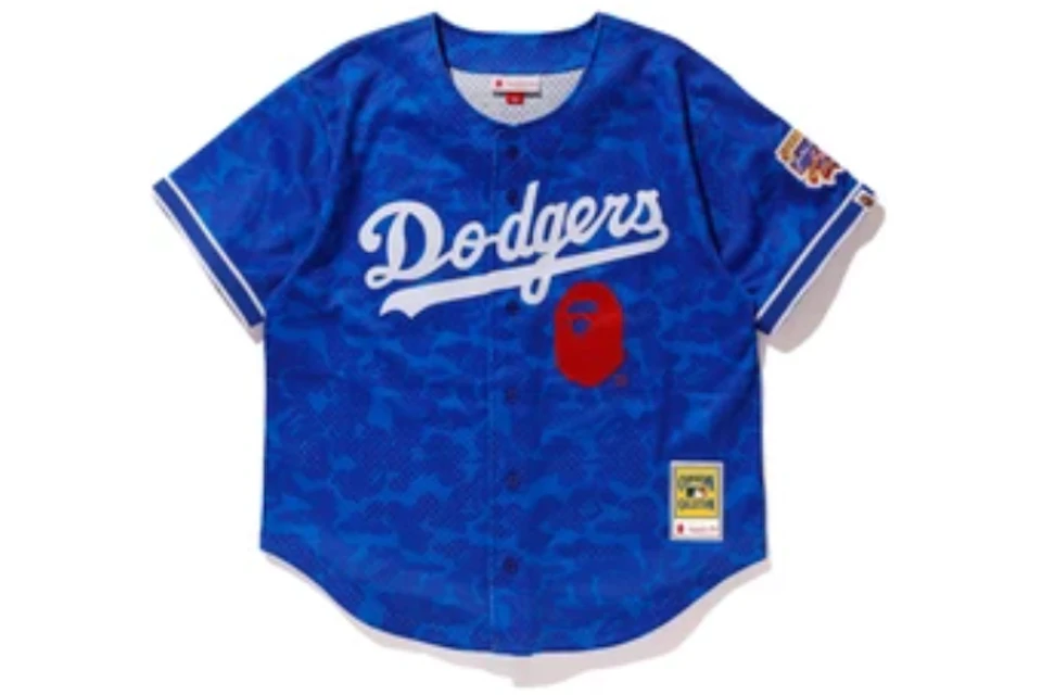 BAPE x Mitchell & Ness Dodgers Jersey Blue