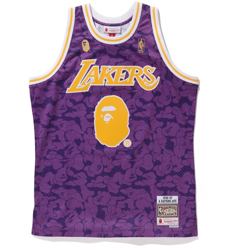 BAPE x Mitchell Ness Lakers ABC Basketball Swingman Jersey