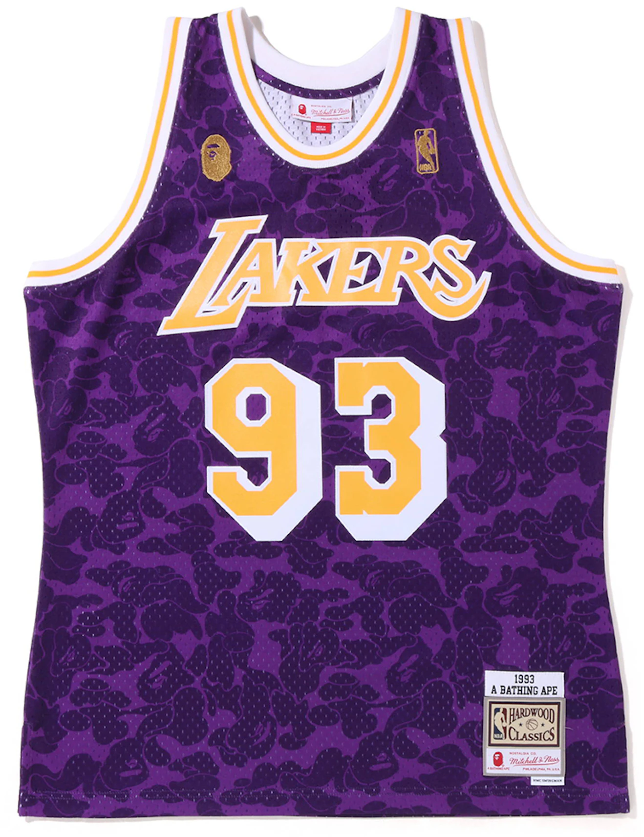 BAPE x Mitchell & Ness Los Angeles Lakers Jersey Purple - FW22 - US