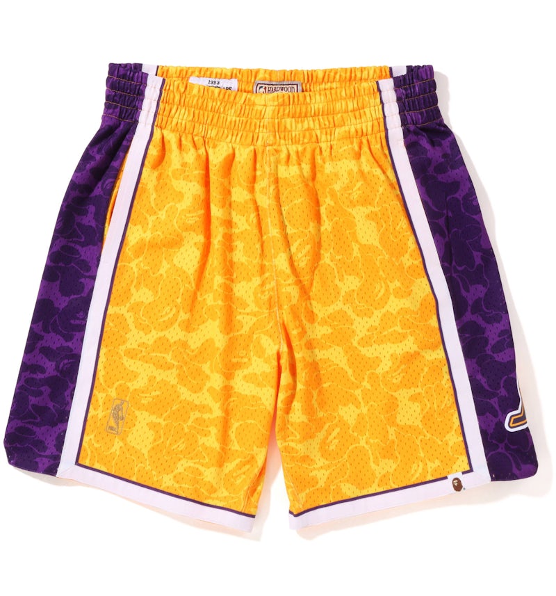 BAPE x Mitchell Ness Los Angeles Lakers Shorts Yellow Men's
