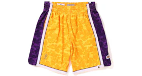 BAPE x Mitchell & Ness Los Angeles Lakers Shorts Yellow