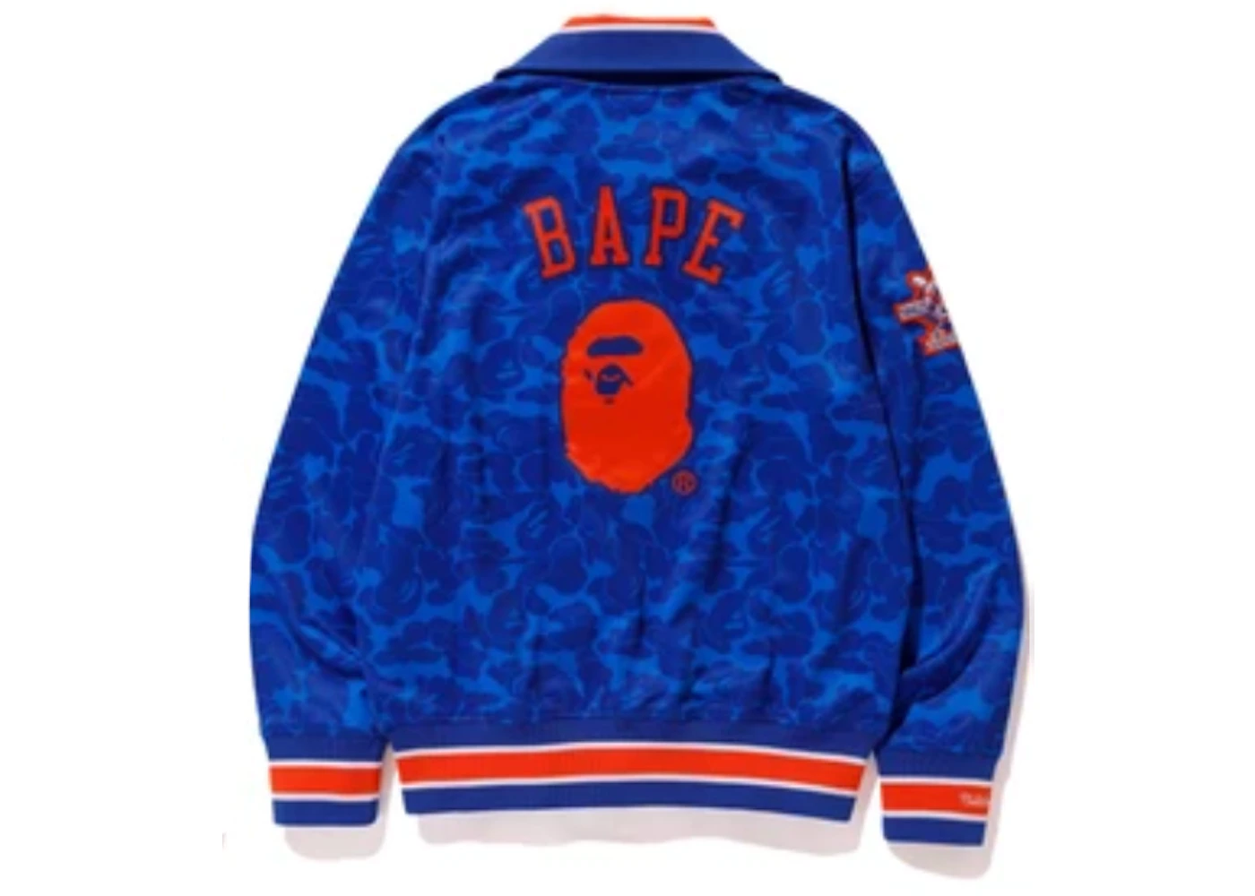 Bape x mitchell & ness yankees jacket hot sale blue