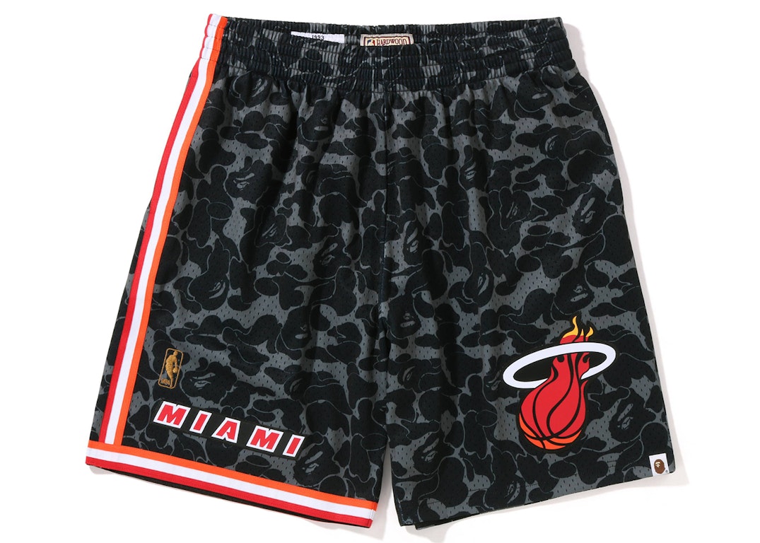 Pre-owned Bape X Mitchell & Ness Miami Heat Shorts Black