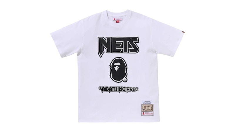 A BATHING APE x Mitchell & Ness シャツ　最終価格 BAPE x Mitchell & Ness NBA New Jersey Nets Tee White メンズ - FW25