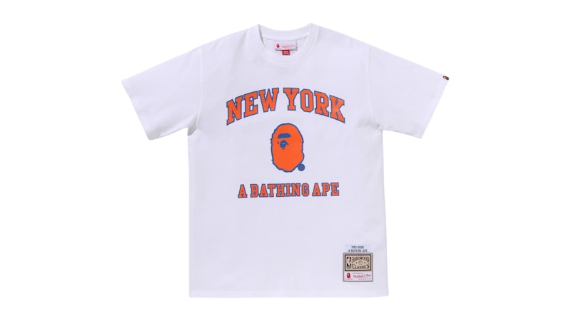BAPE x Mitchell & Ness NBA New York Knicks Tee White Men's - FW25 - US
