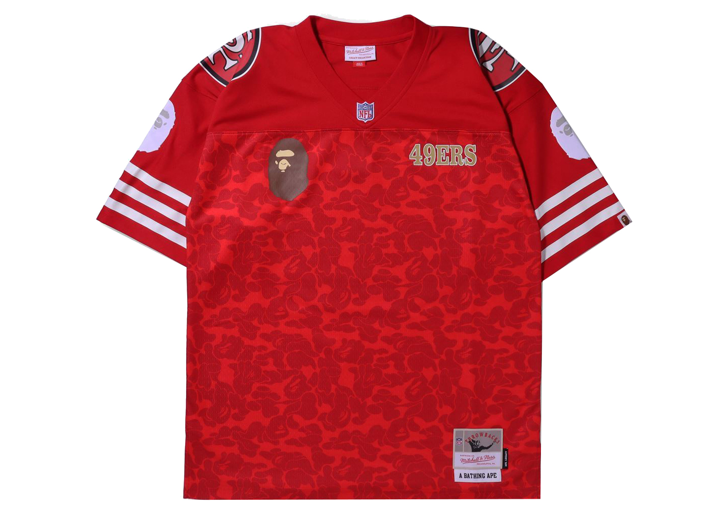 BAPE x Mitchell & Ness NFL San Francisco 49ers Legacy Jersey Red