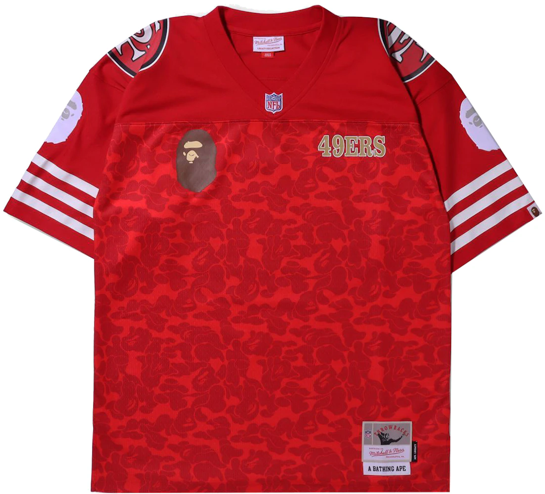 Bape x Mitchell & Ness NFL San Francisco 49ers Legacy Jersey Red
