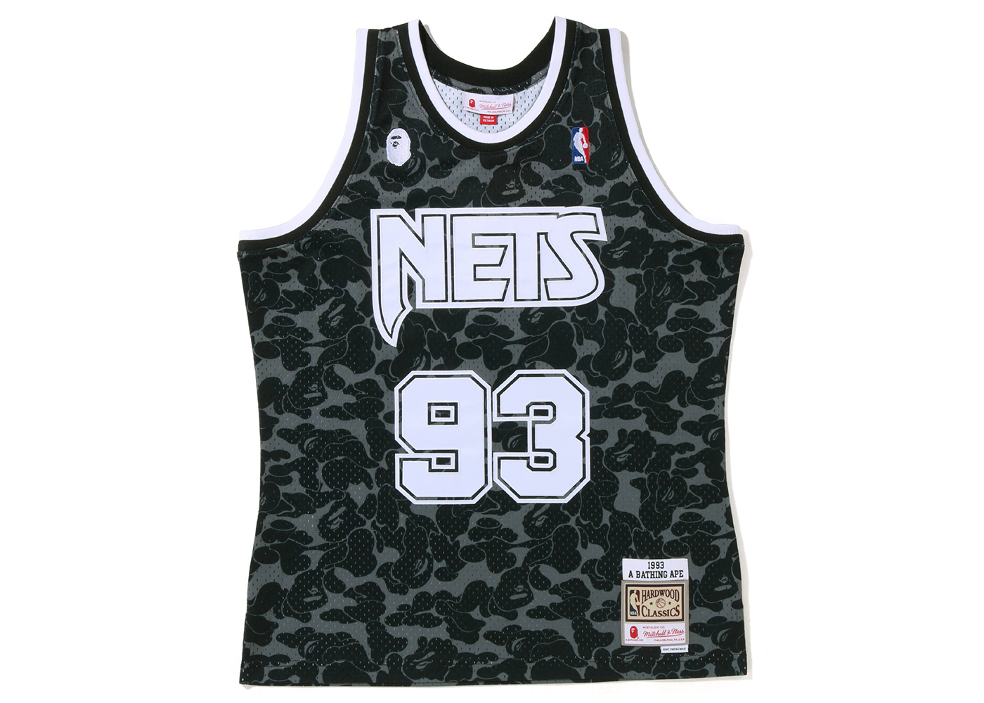 BAPE x Mitchell & Ness New Jersey Nets Jersey Black Men's - FW22 - US