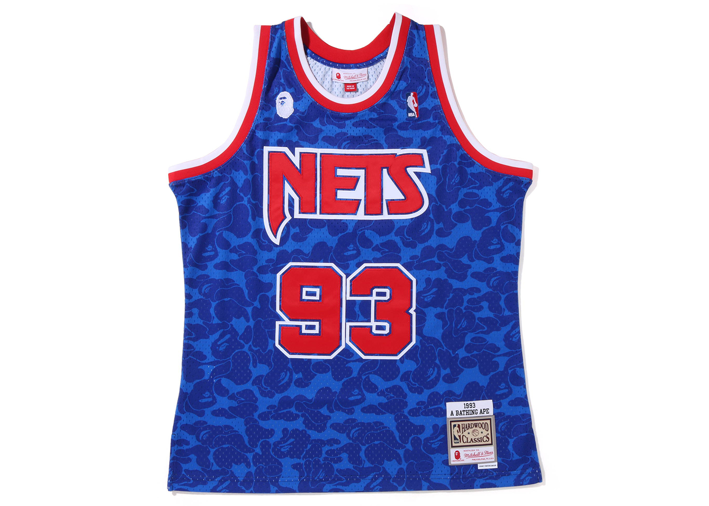 BAPE x Mitchell & Ness New Jersey Nets Jersey Blue Men's - FW22 - US