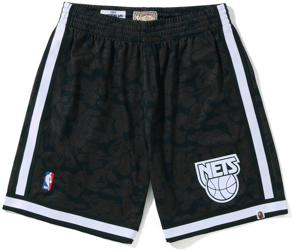 BAPE x Mitchell & Ness New Jersey Nets Shorts Black Men's - FW22 - US
