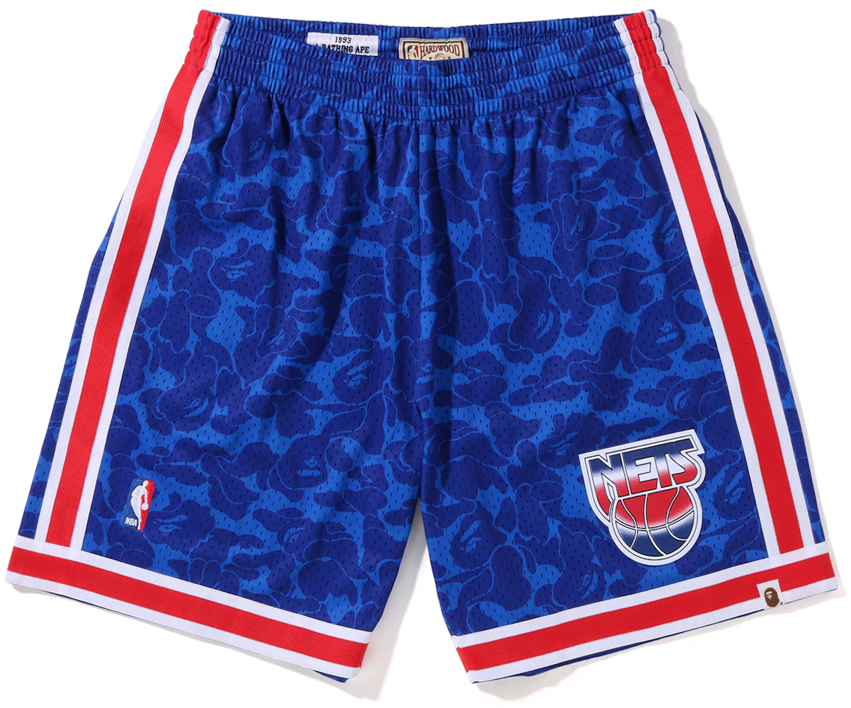 BAPE x Mitchell & Ness New Jersey Nets Shorts Blue Men's - FW22 - US