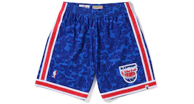BAPE x Mitchell & Ness New Jersey Nets Shorts Blue