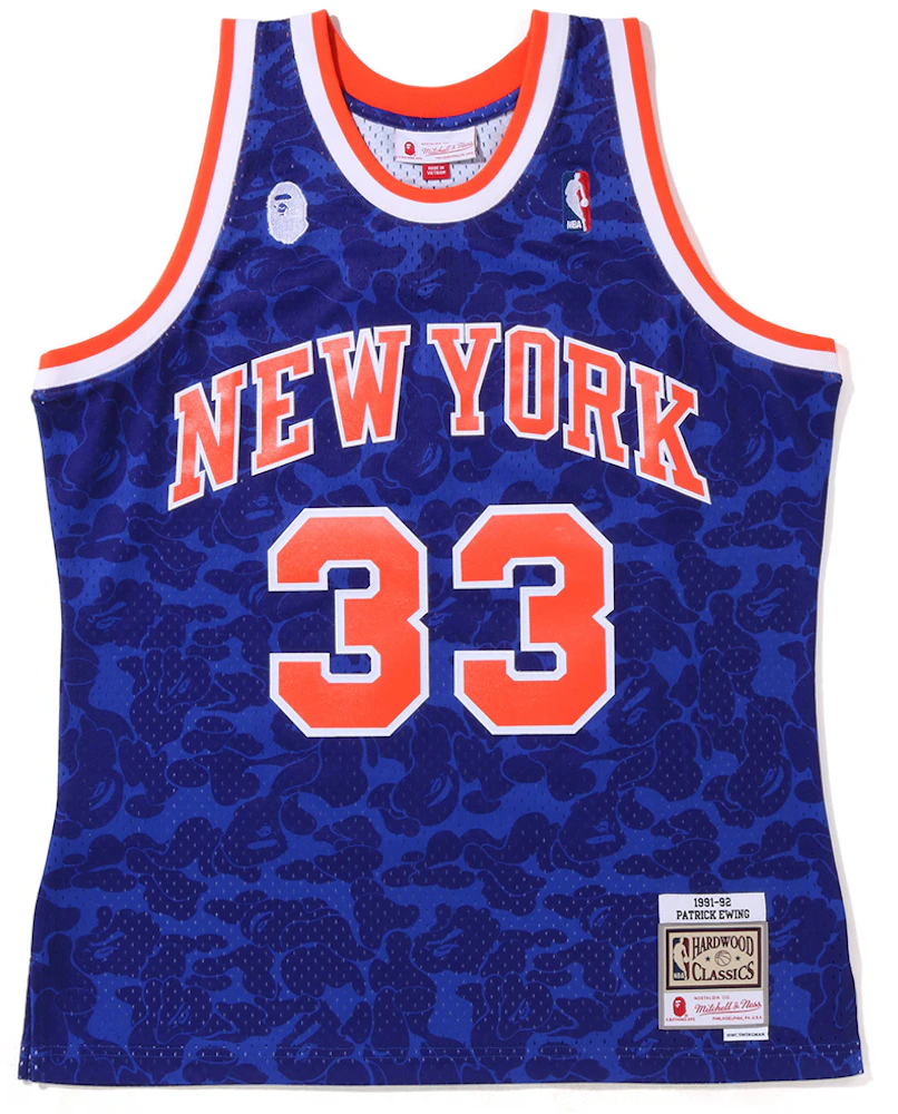 BAPE x Mitchell & Ness New York Knicks Ewing Jersey Blue Men's - FW22 - US