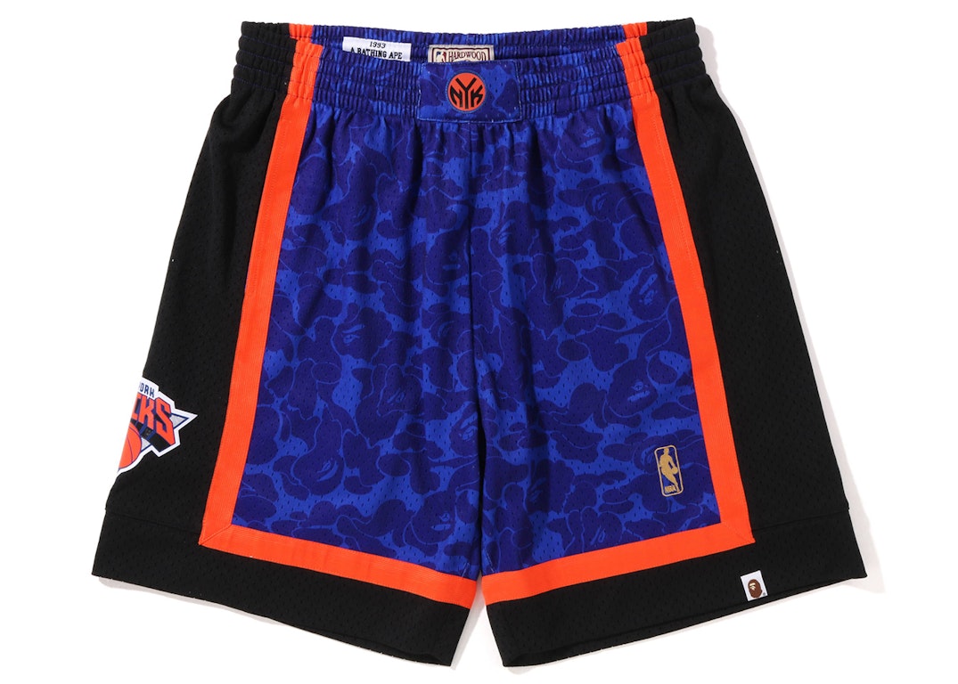 Pre-owned Bape X Mitchell & Ness New York Knicks Shorts Blue