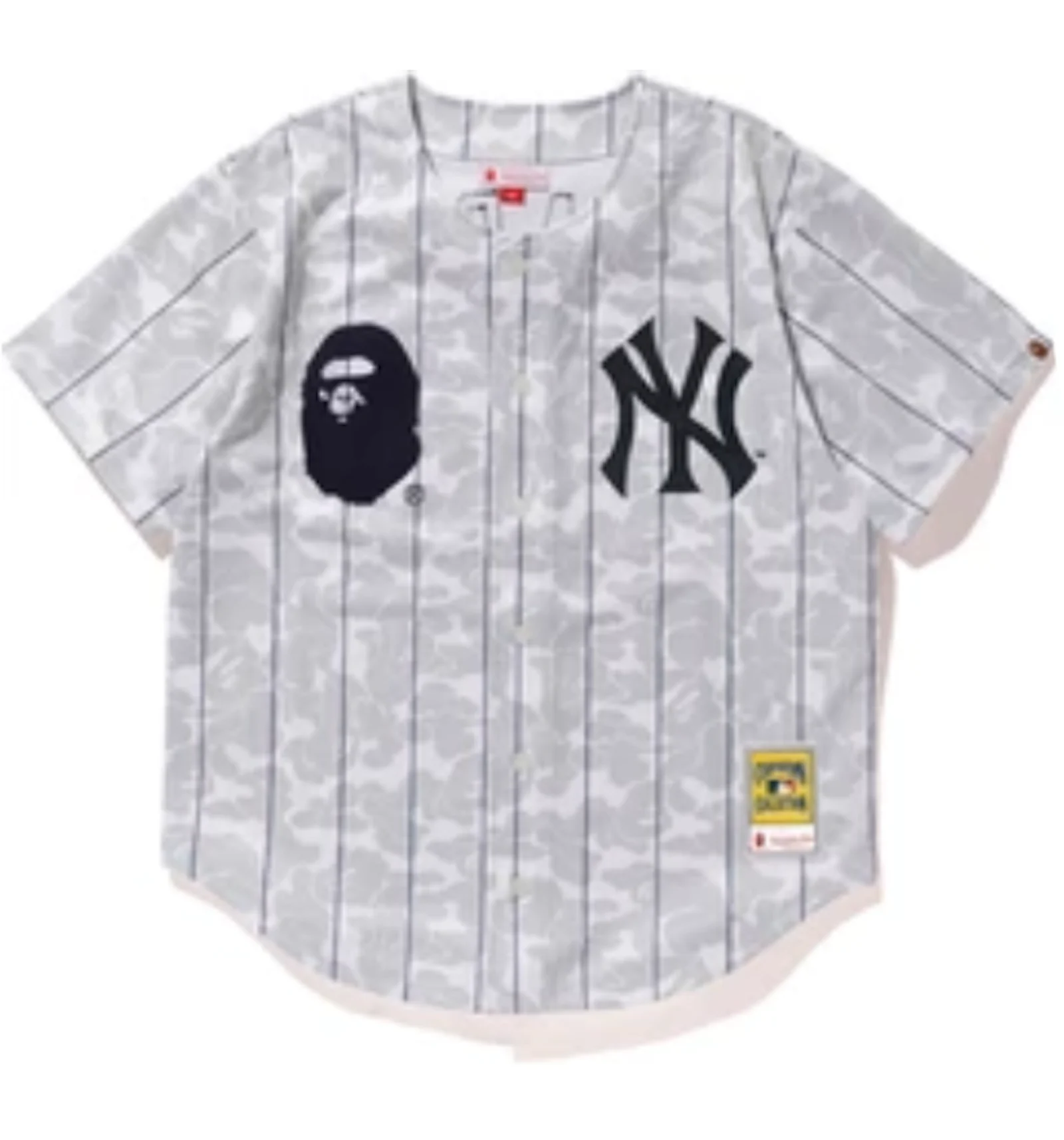 Bape x mitchell & ness yankees jacket hot sale blue