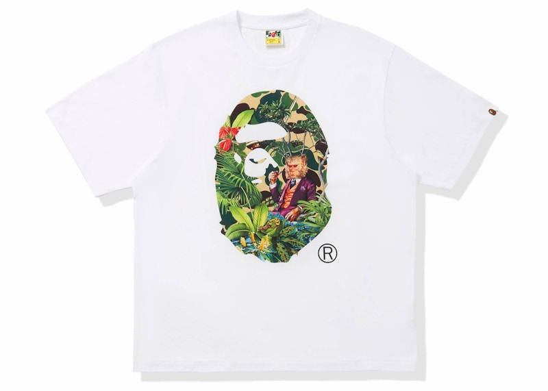 BAPE x Monkey 47 Ape Head Tee White Green Men's - SS22 - US