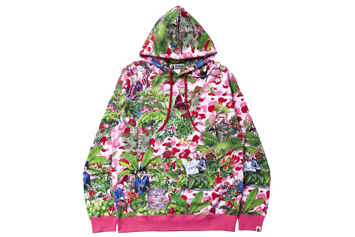 Pre-owned Bape X Monkey 47 Pullover Hoodie Pink