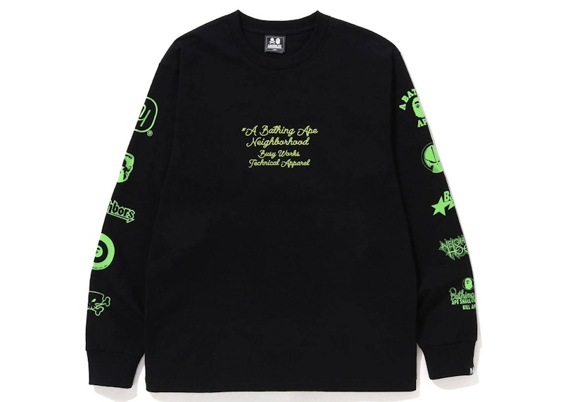 BAPE x Neighborhood L/S Tee Black Men's - SS23 - US