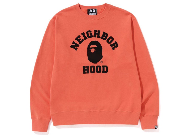 BAPE x Neighborhood Relaxed Fit Crewneck Sweatshirt Orange