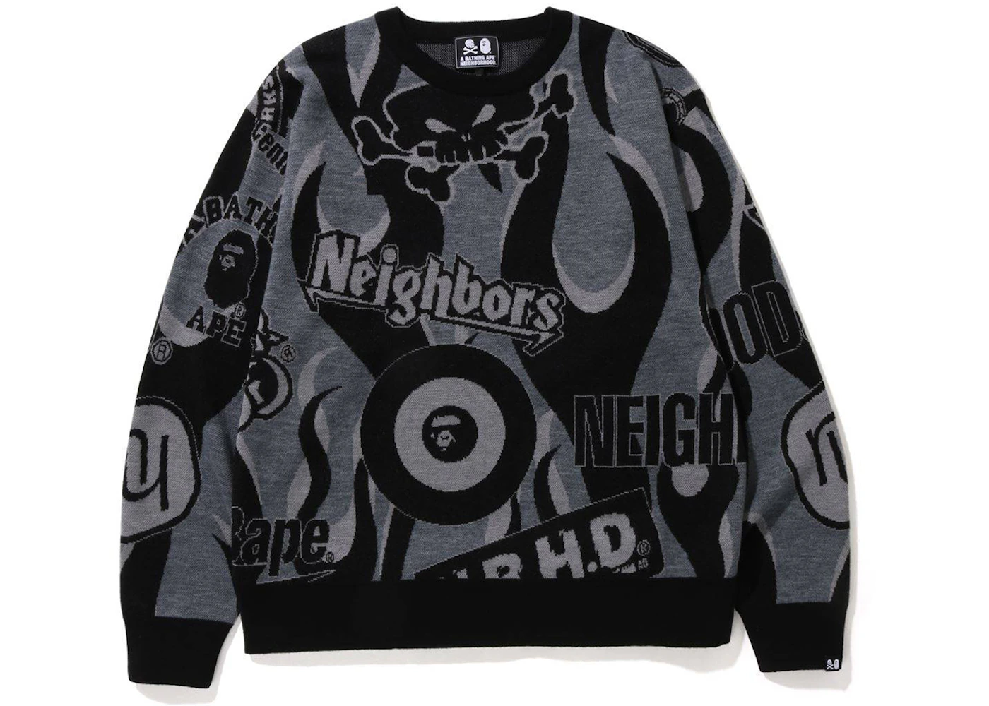 BAPE x Neighborhood Relaxed Fit Knit Sweater Black Men's SS23 US