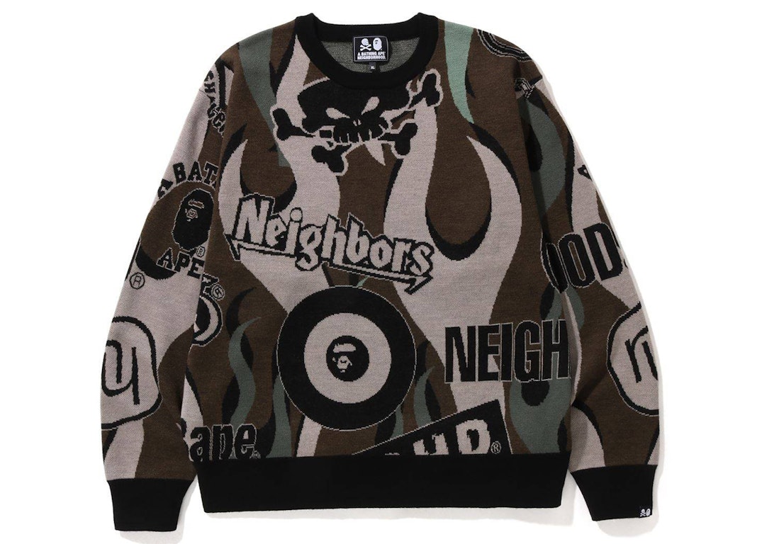 Pre-owned Bape X Neighborhood Relaxed Fit Knit Sweater Green